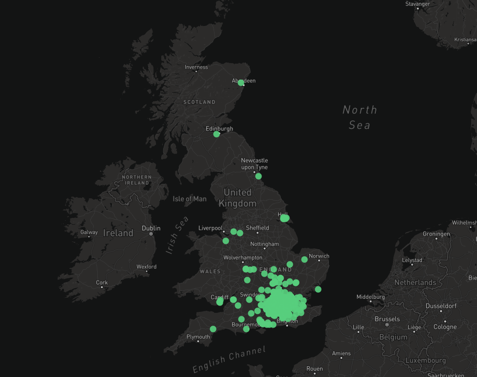 Interactive map showing winter maintenance sites and live weather conditions